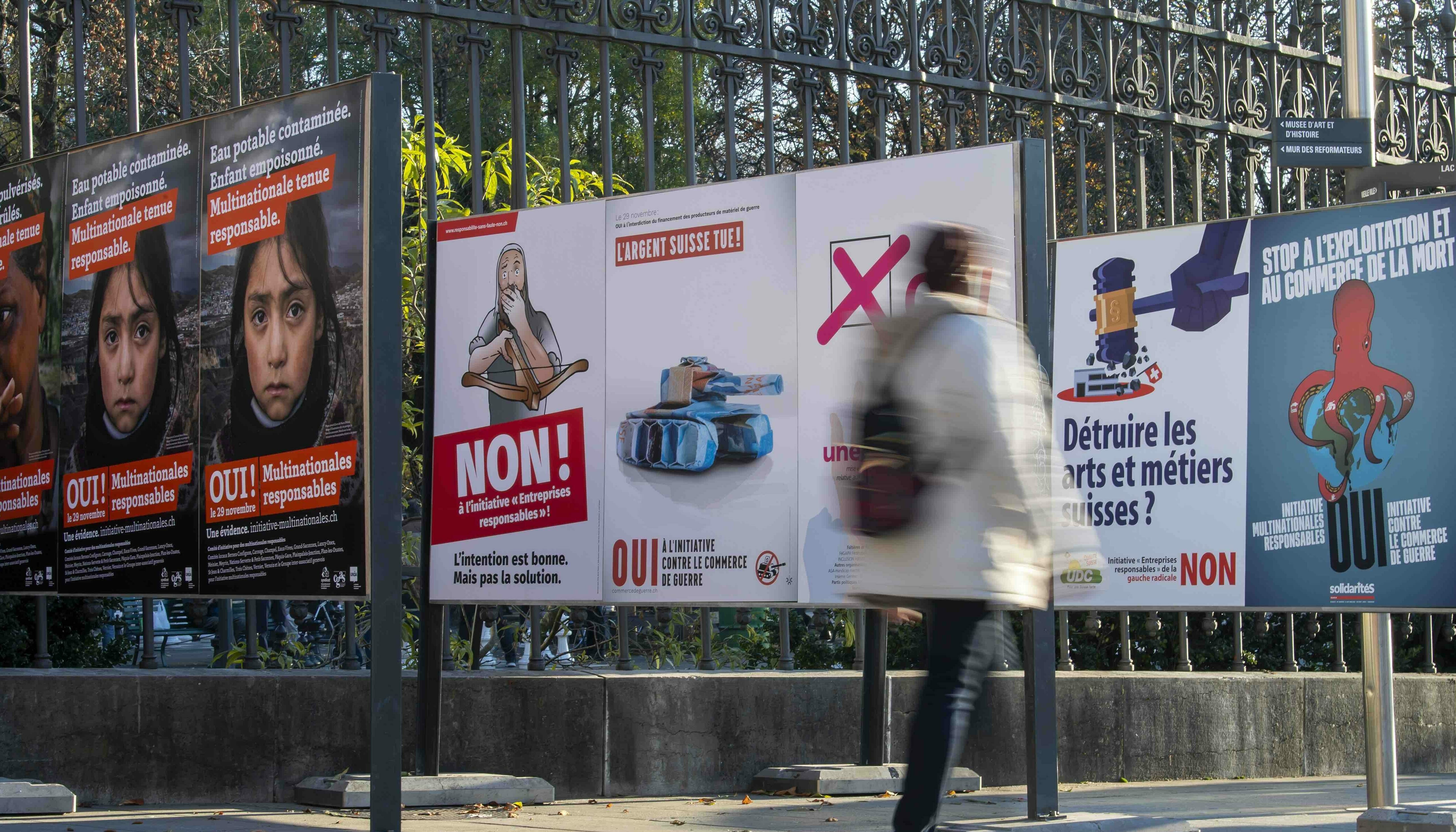 Votazione e campagne politiche: i diritti umani danneggiano i posti di lavoro in Svizzera? (foto: KEYSTONE/Martial Trezzini)